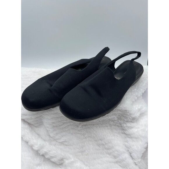 Vintage Fanfares Black SquareToe Slingback Pumps Size 8 - Picture 2 of 10